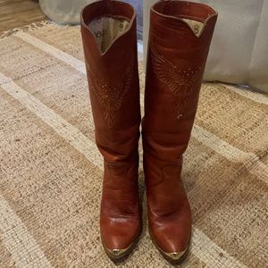 Dingo Vintage Thunderbird Eagle Cowboy Heel Boots